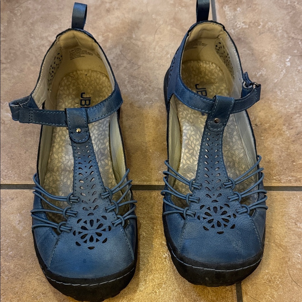 JBU Blue Women's Mary Jane’s with Cutout Design